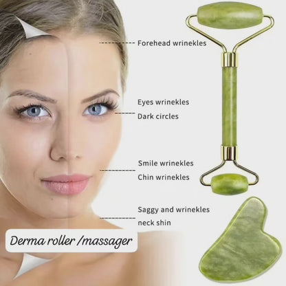 Derma rolling facial massager