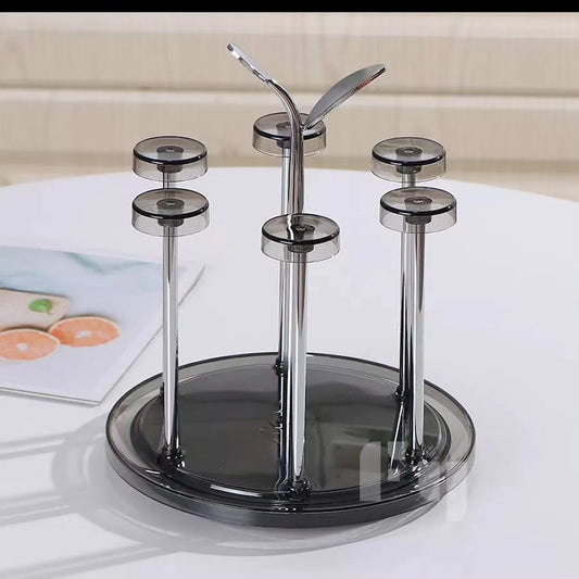 Durable Rust Free Scratch Free Rotating 6pc Glass Tumbler Holder