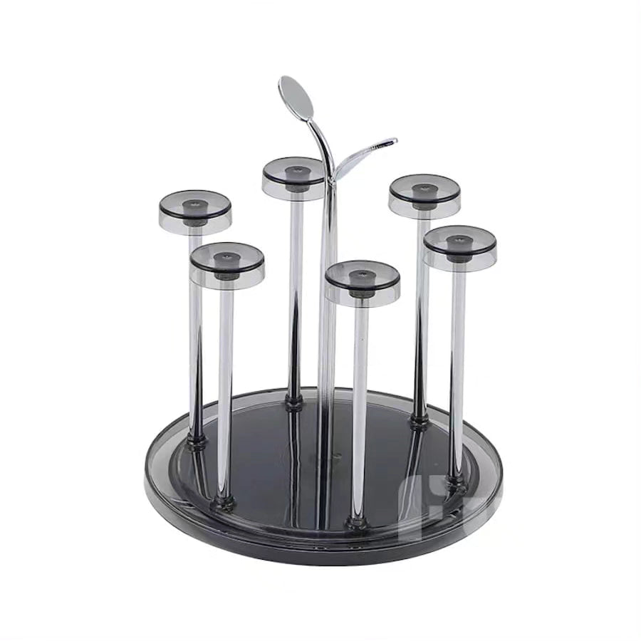 Durable Rust Free Scratch Free Rotating 6pc Glass Tumbler Holder