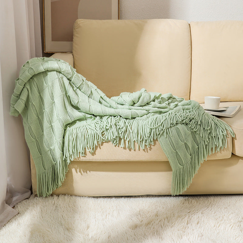 Solid Tassel Blanket