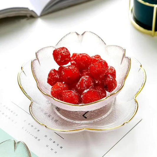 Gold Rim Glass Salad Bowls