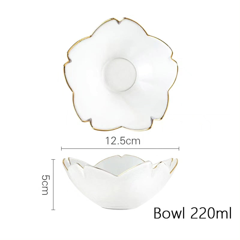 Gold Rim Glass Salad Bowls