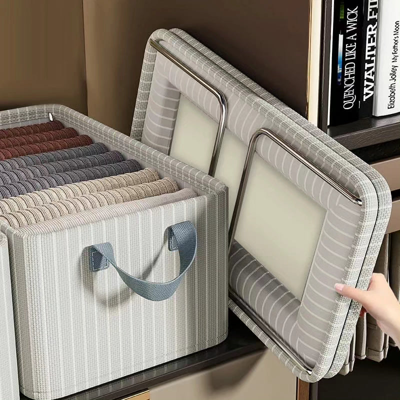 Foldable Steel Frame Fabric Storage Box Organizer