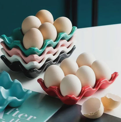 Ceramic egg tray