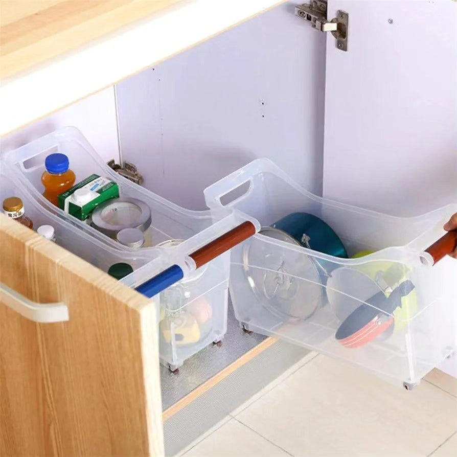 Multifunctional Plastic Storage Basket with Wheels