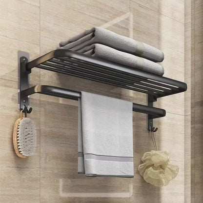 Metallic towel rack