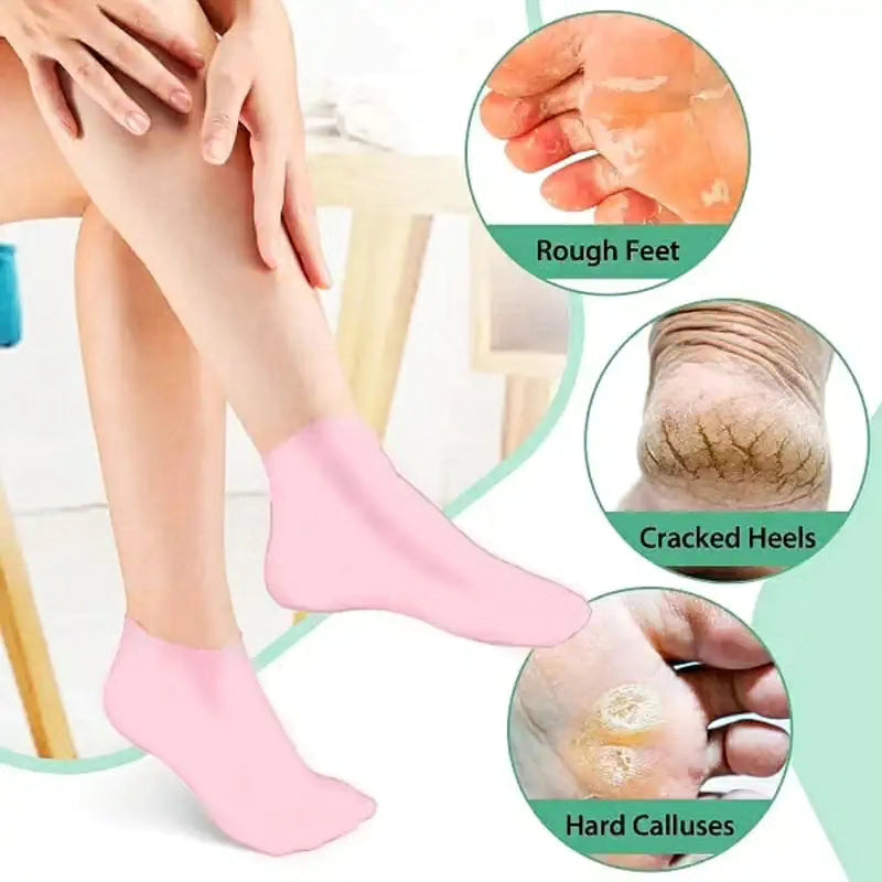 Silicone Moisturizing Spa Gel  Heel Socks