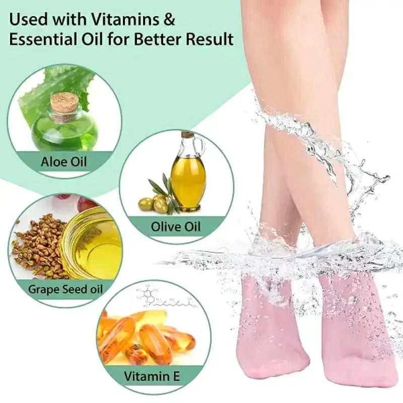 Silicone Moisturizing Spa Gel  Heel Socks