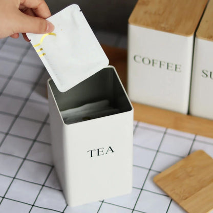 Set of 3 coffee sugar tea connisters
