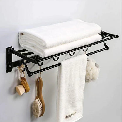 Black Metallic 50cm Bathroom Towel Rack