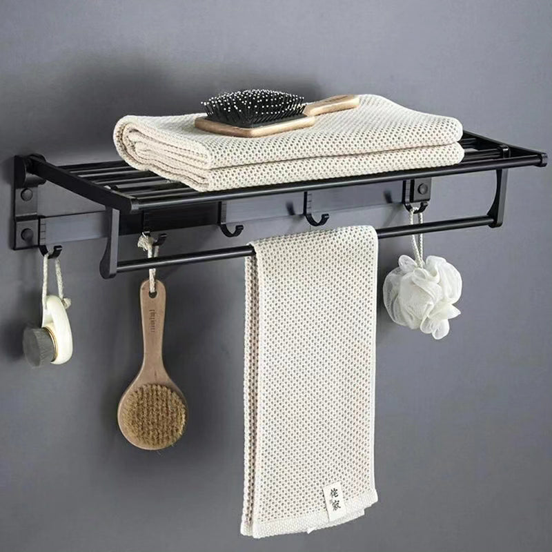 Black Metallic 50cm Bathroom Towel Rack