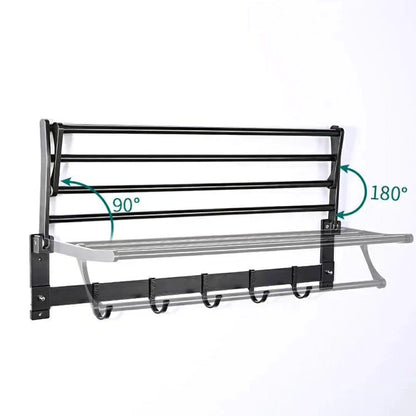 Black Metallic 50cm Bathroom Towel Rack