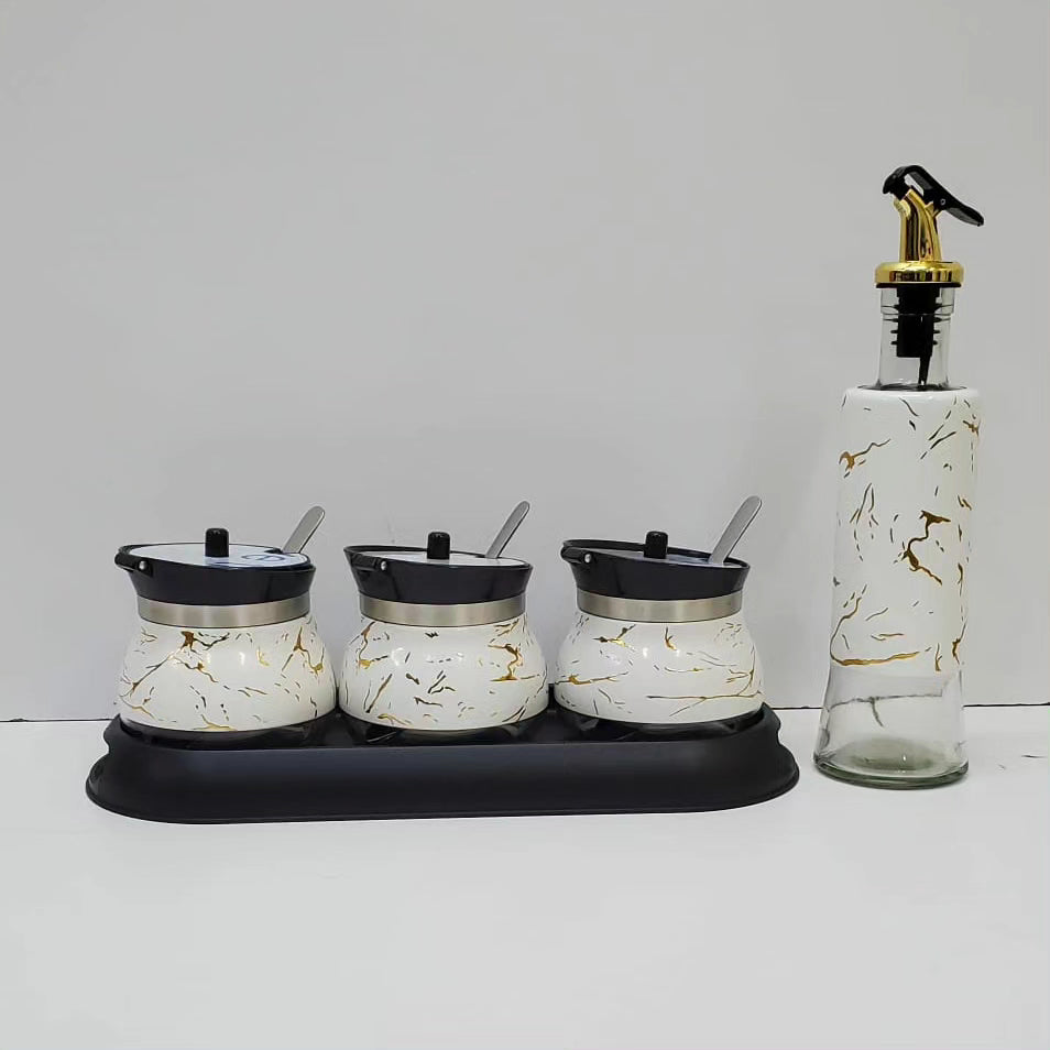 3pc Condiments+ Oil Jar 320ml