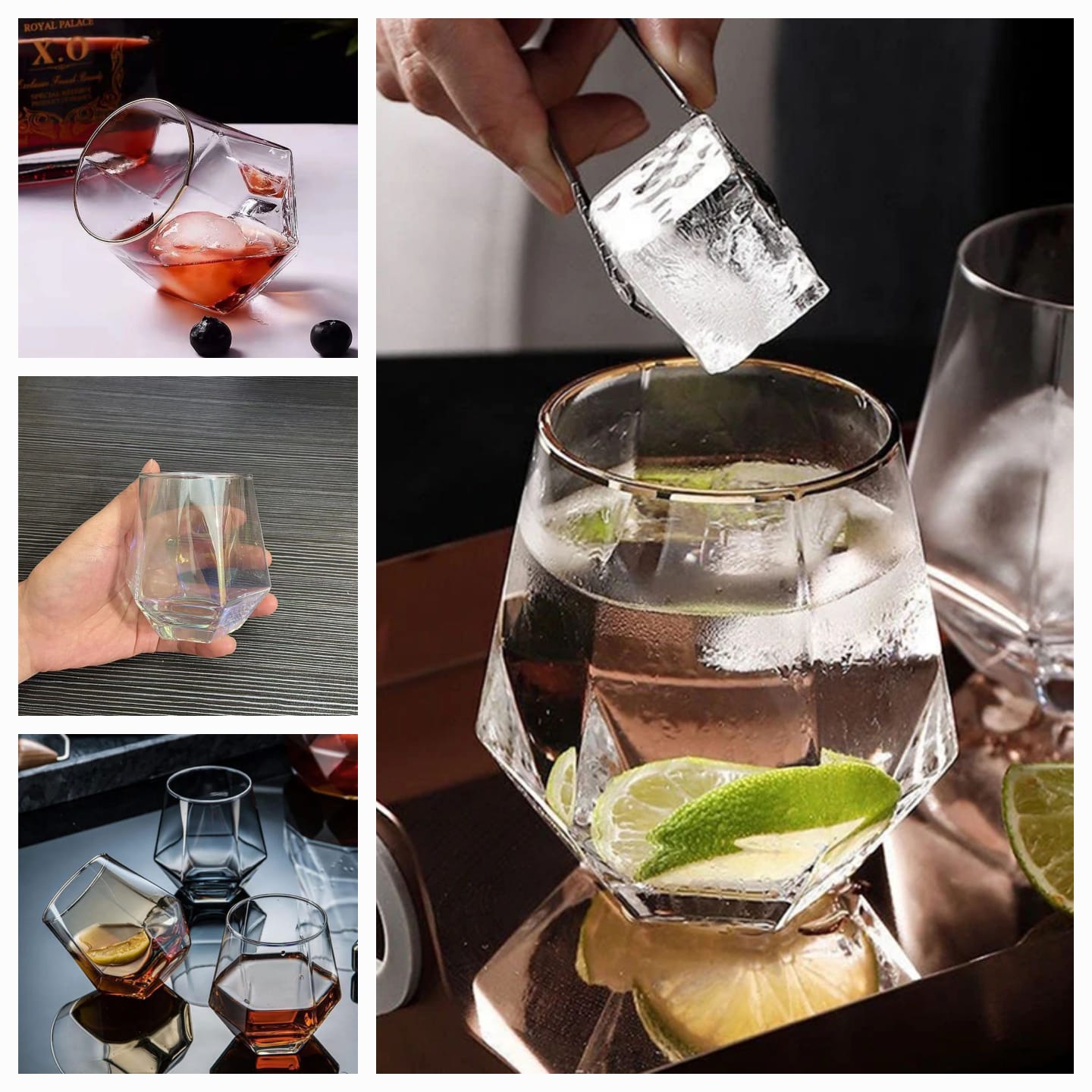 6pc Hexagonal glasses