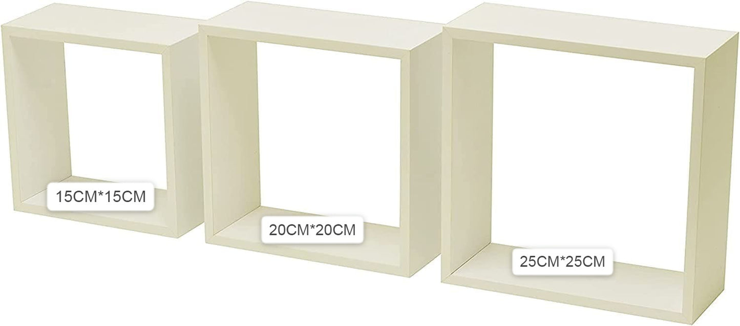 3PC FLOATING SHELVES SQAURE BOXES