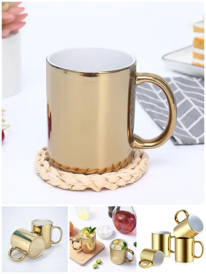 Silver ceramic mugs sets