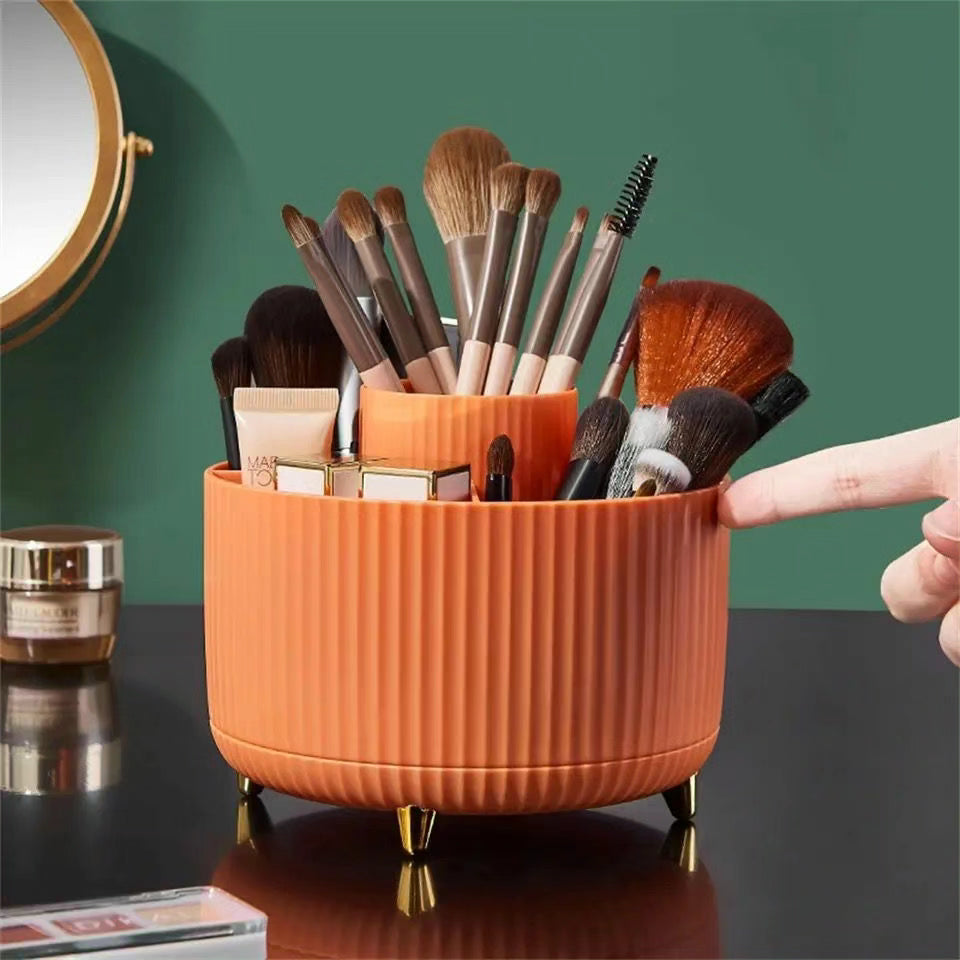 360° Rotating Desktop Makeup Brushes Organizer