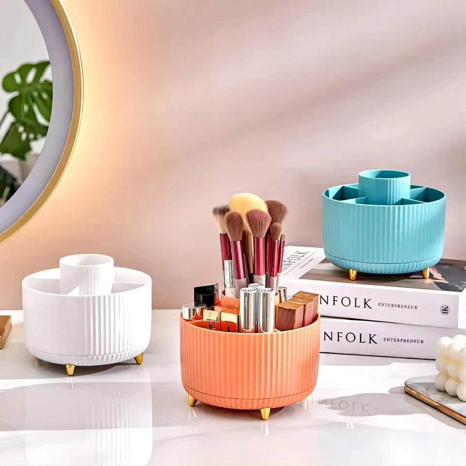 360° Rotating Desktop Makeup Brushes Organizer