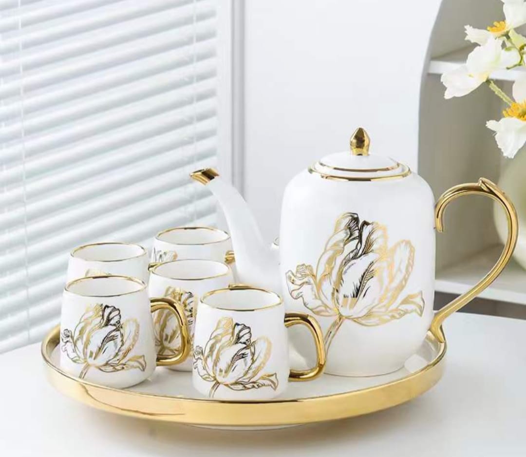 8Pcs Tulip Tea Set