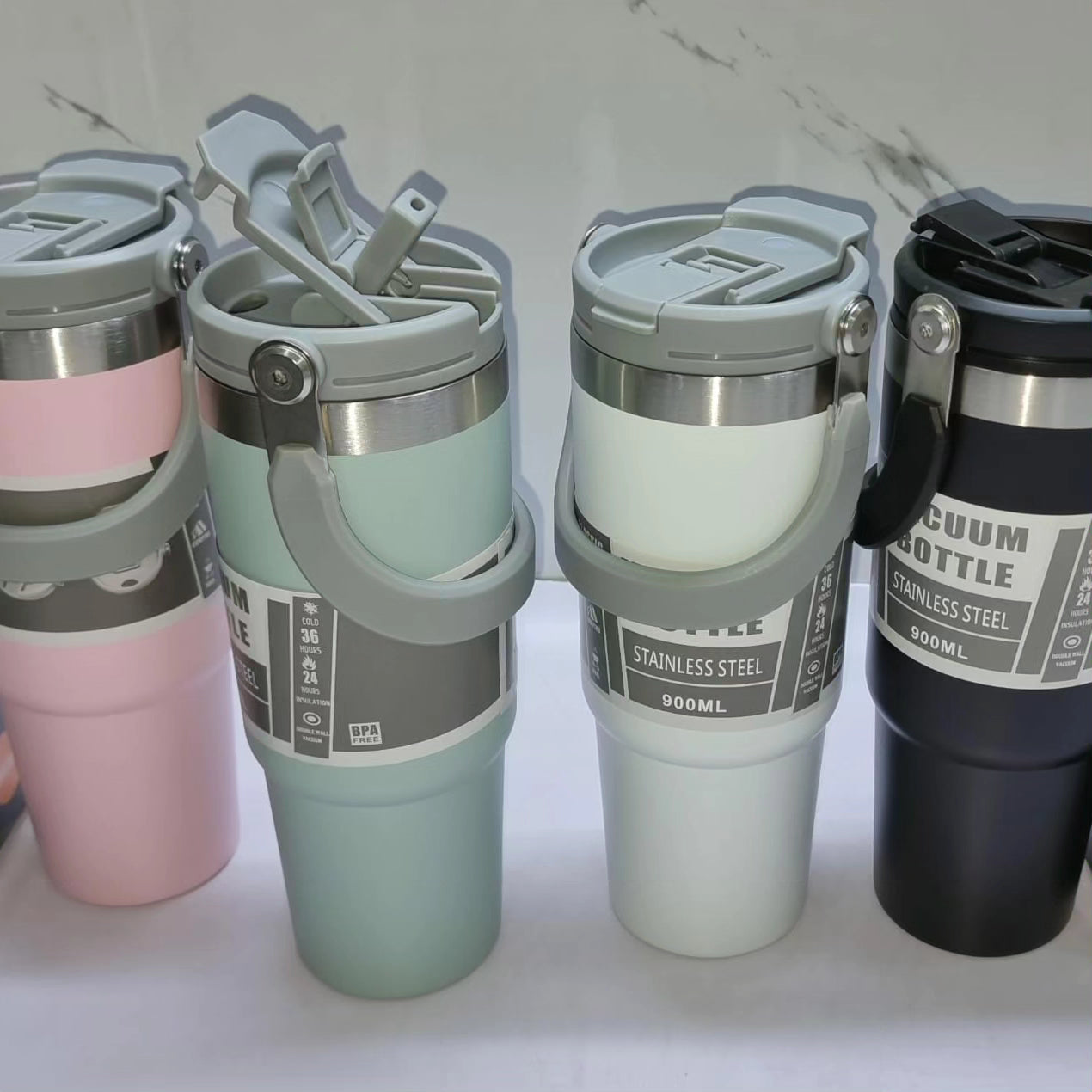 890ml Portable Thermocup with 3 Option Lid