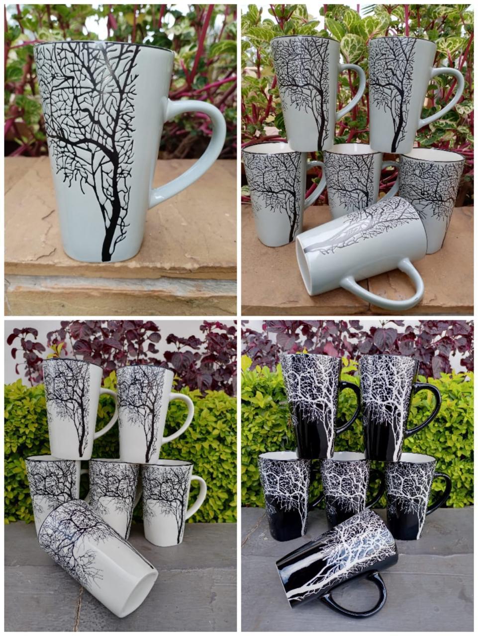 Classy ceramic mugs 6 pcs