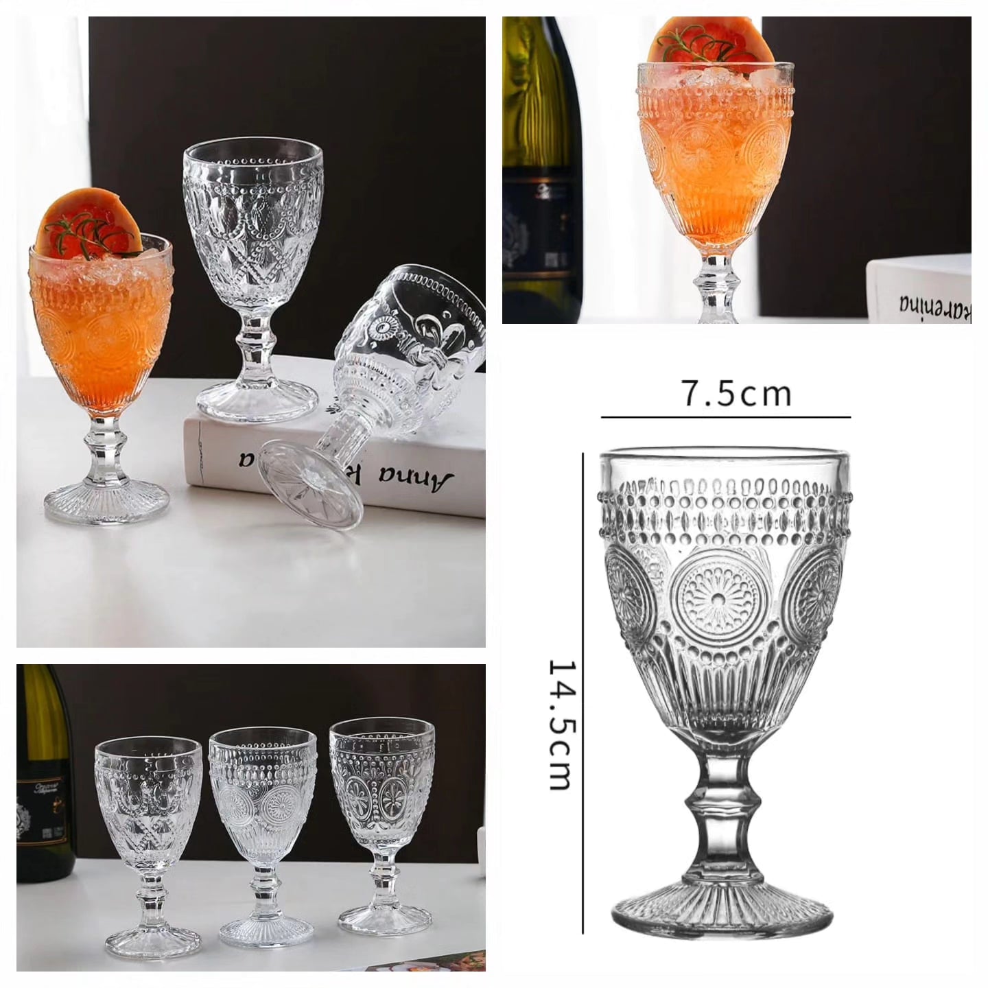 Cocktail wine  glasses 6pc