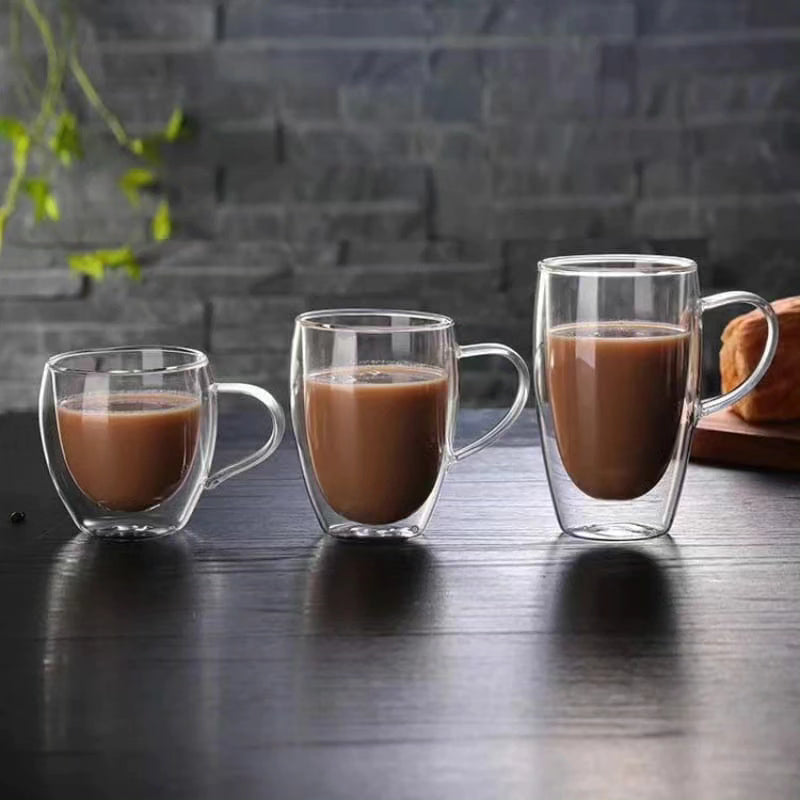 Double Wall High Borosilicate Glass Mug