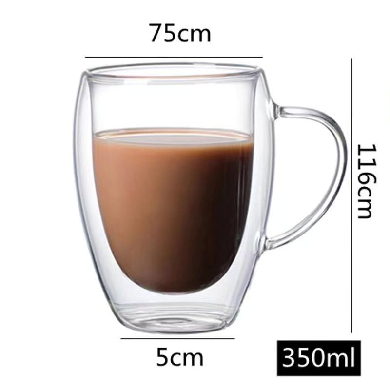 Double Wall High Borosilicate Glass Mug