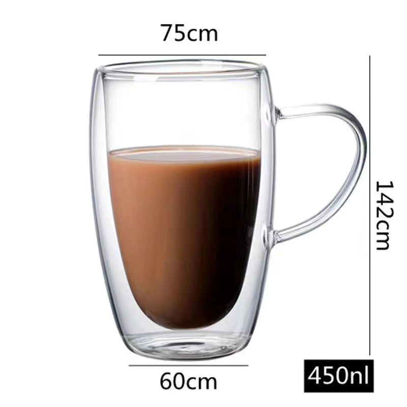 Double Wall High Borosilicate Glass Mug