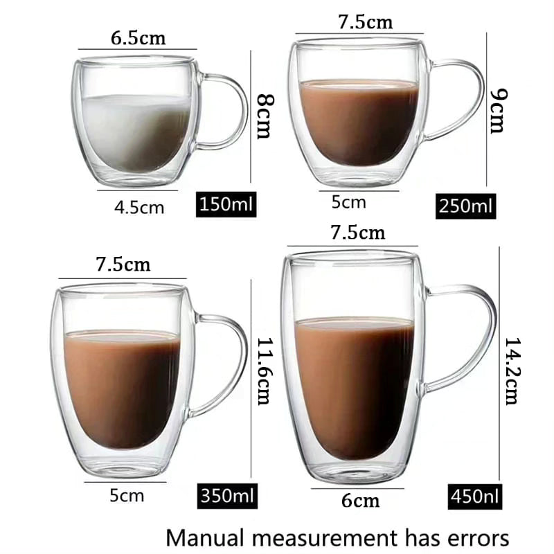 Double Wall High Borosilicate Glass Mug