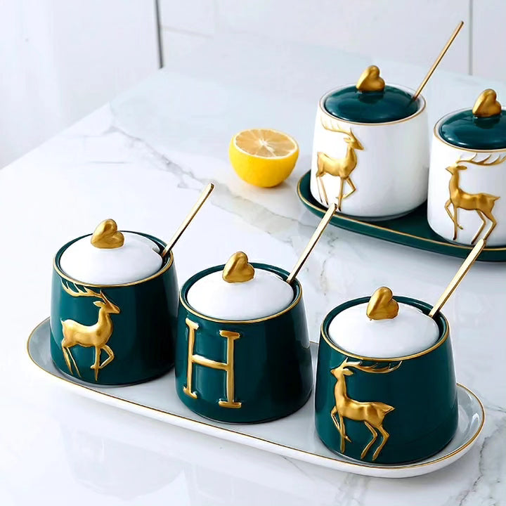 Luxurious Sugar/Spice Dish Set