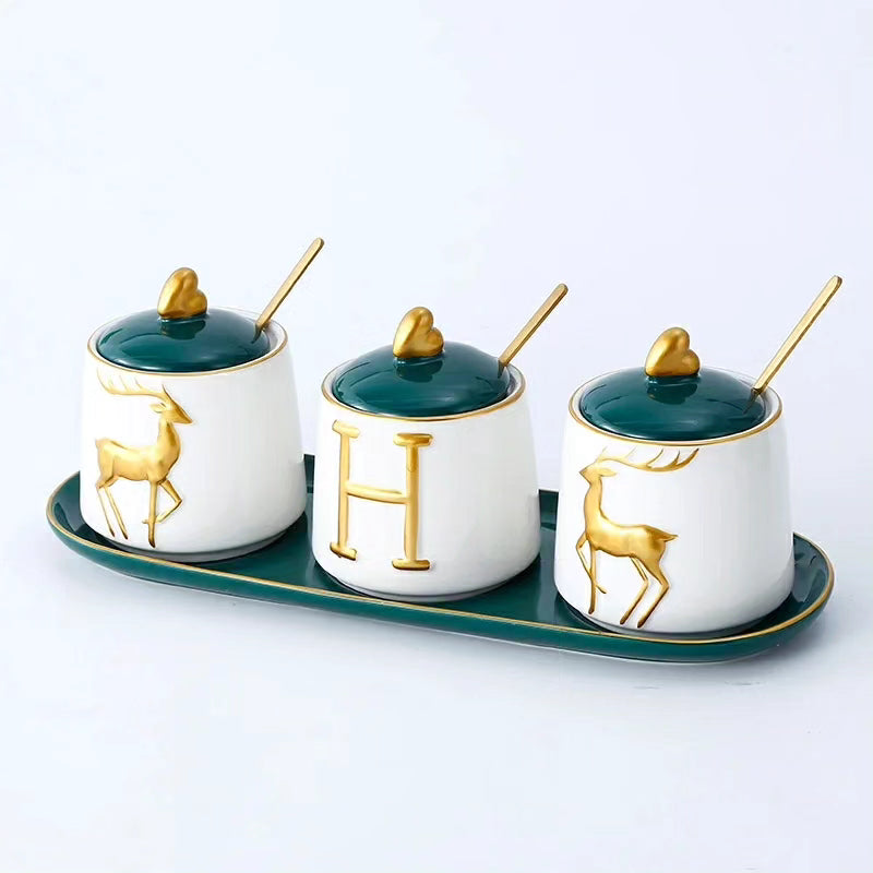 Luxurious Sugar/Spice Dish Set