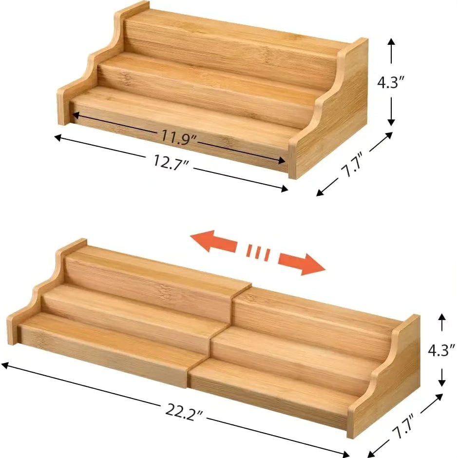 3 Tier Expandable Bamboo Rack