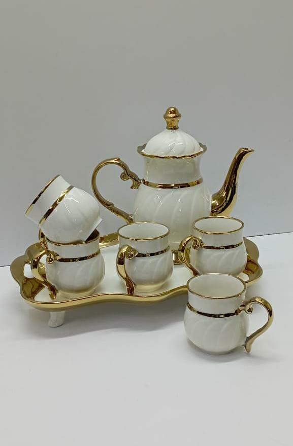 Ceramic tea set and tray