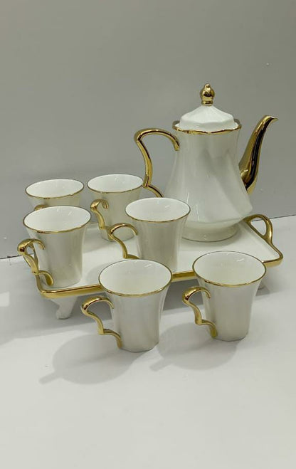 Ceramic tea set and tray