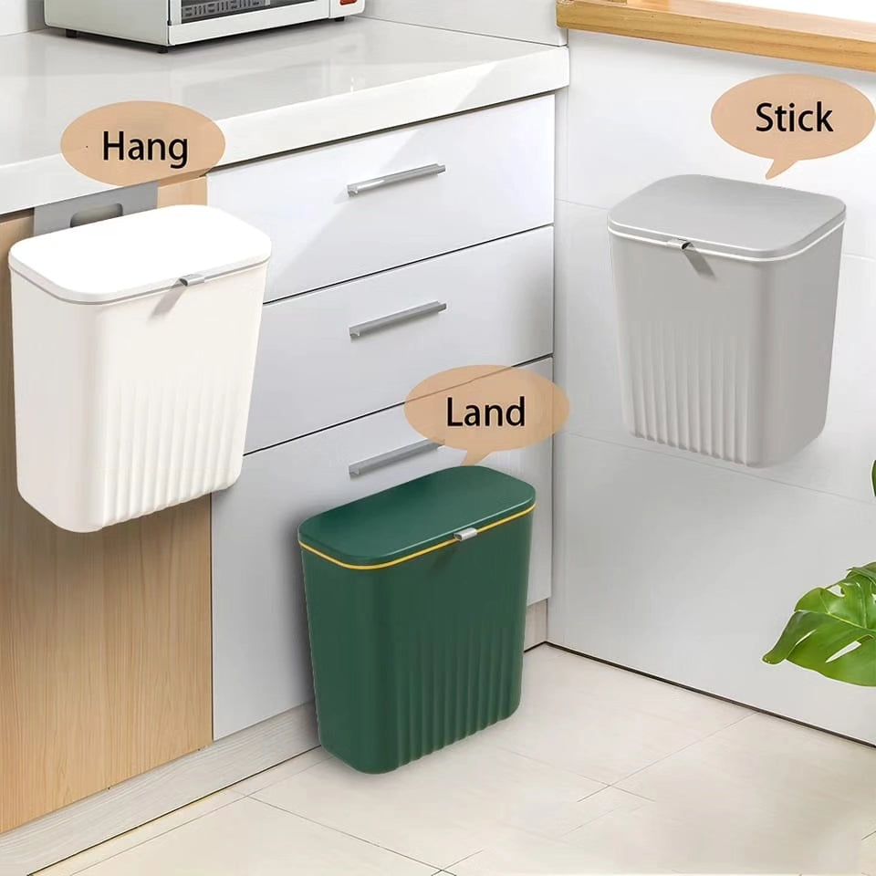 Hanging bin with lid