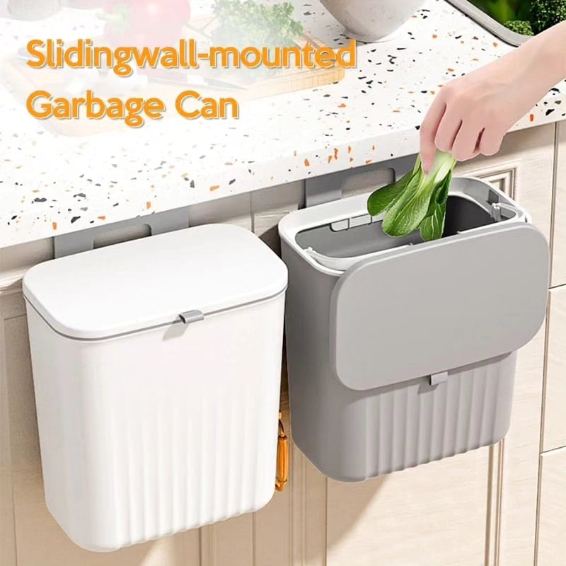 Hanging bin with lid