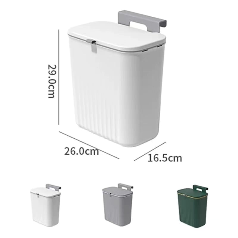 Hanging bin with lid