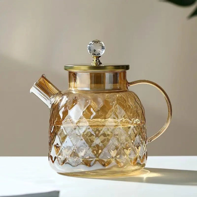 Diamond texture surface glass kettle