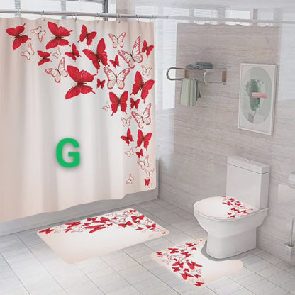 4pc shower curtain plus mats set