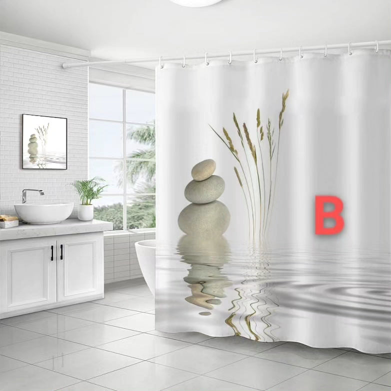 4pc shower curtain plus mats set