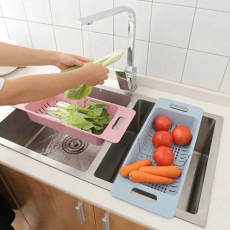 Expandable wash and drain sink shelf