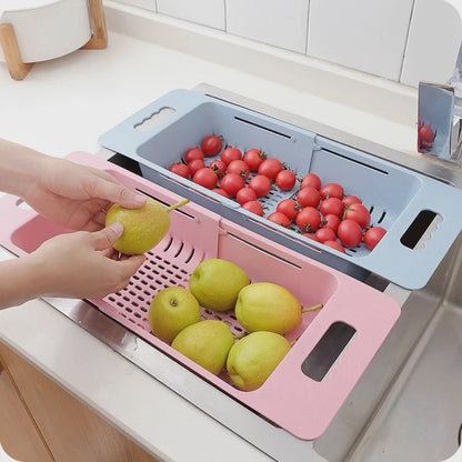 Expandable wash and drain sink shelf