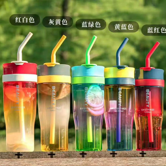 800ml Juice Cups with Silicone Straws