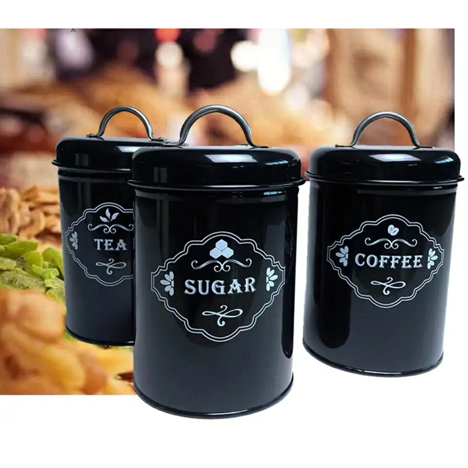 3pc Metal Coffee Storage Canisters