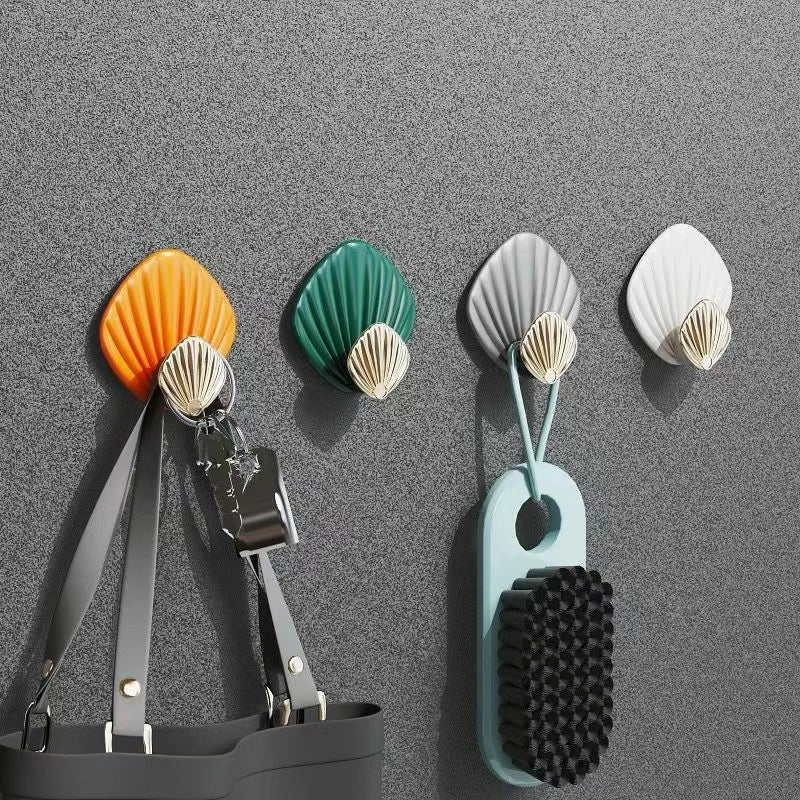 4pcs Creative Shell Shape Wall Hanging Hook