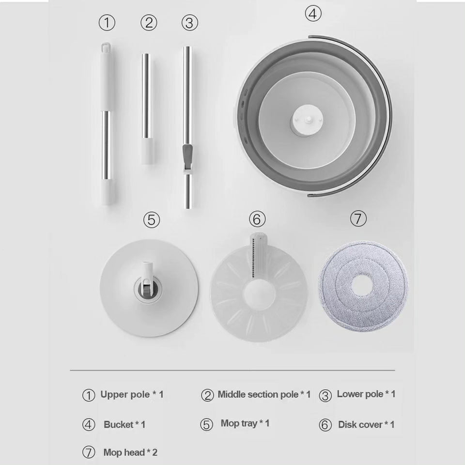 Micro Fiber Spin Mop with Water Separation Bucket