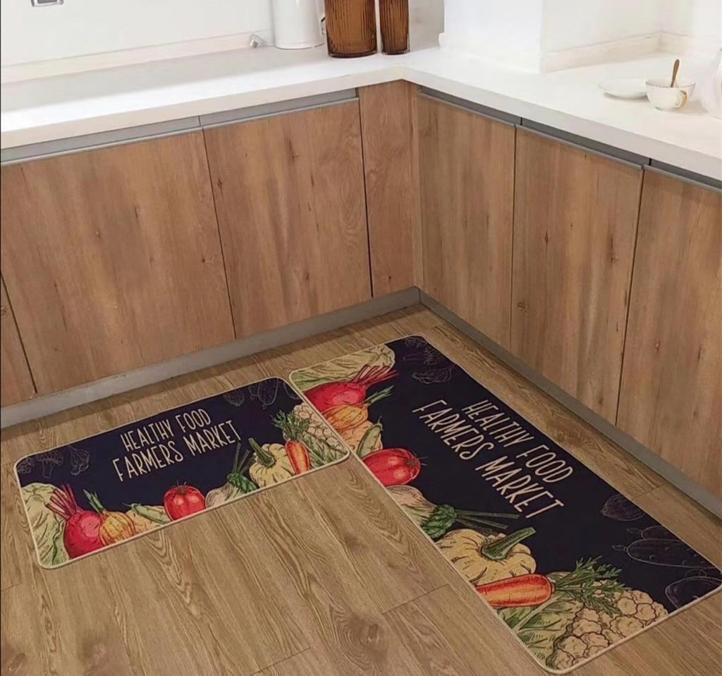 Rubber bottom 2 in 1 kitchen mats
