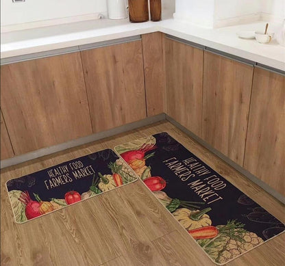 Rubber bottom 2 in 1 kitchen mats