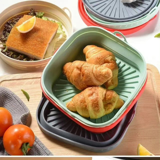 Air Fryer Silicone Pot Round/Square Baking Tray